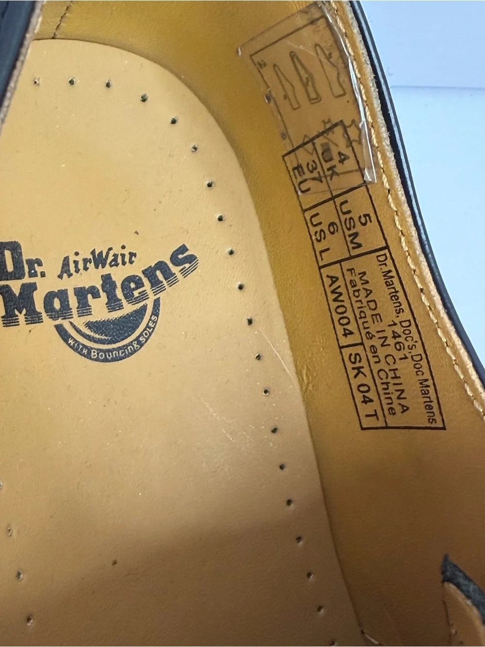 Dr. Martens 1461 Black Leather Shoes US Women 6 Men 5 UK 4 EU 37 3-Eye Oxford